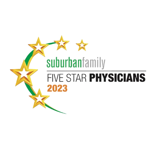 Suburban Family Five Star Physicians 2023 award badge