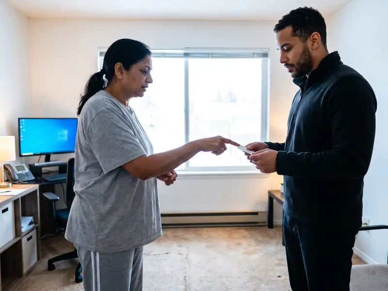 Physical therapist performing a vestibular evaluation with a patient